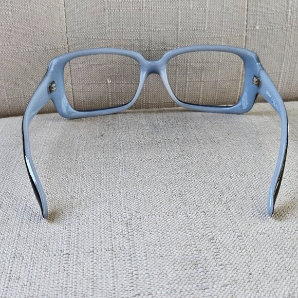 DKNY Oversized Black Square Glasses W Milky Baby Blue Interior Eyeglasses - Picture 9 of 16